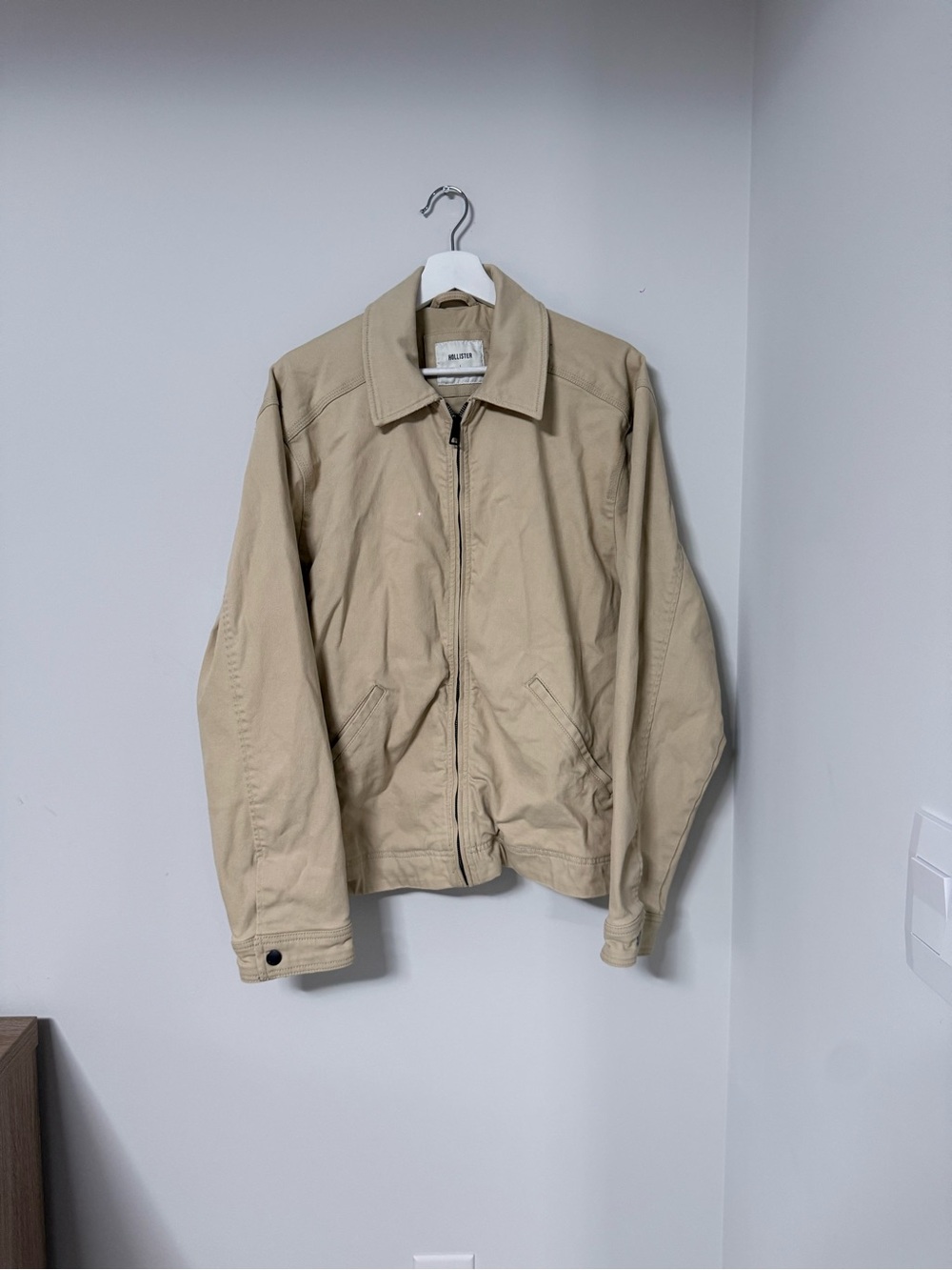 Vintage Hollister Men’s L Cotton Zip Front Collared Jacket Casual Y2K 2000s